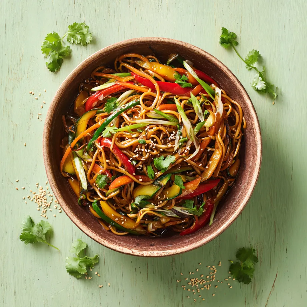 [7841] Bouchée thaï végé nouilles chinoises et légumes wok sauce curry coco