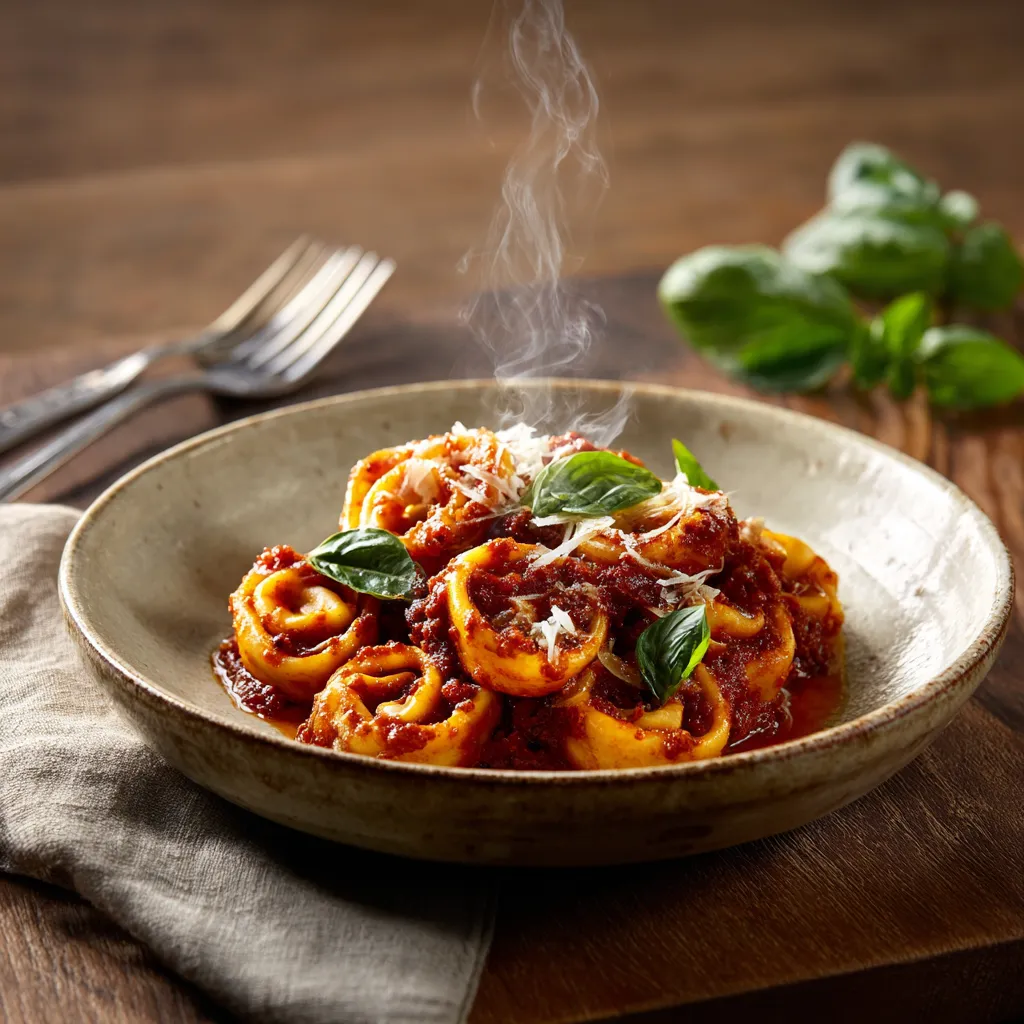 Pastas du jour farcies au pesto rouge