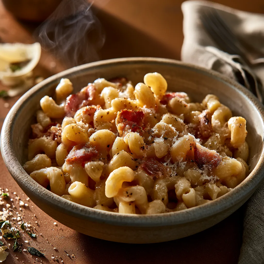 [7184] Pastas du jour Macaroni à la carbonara