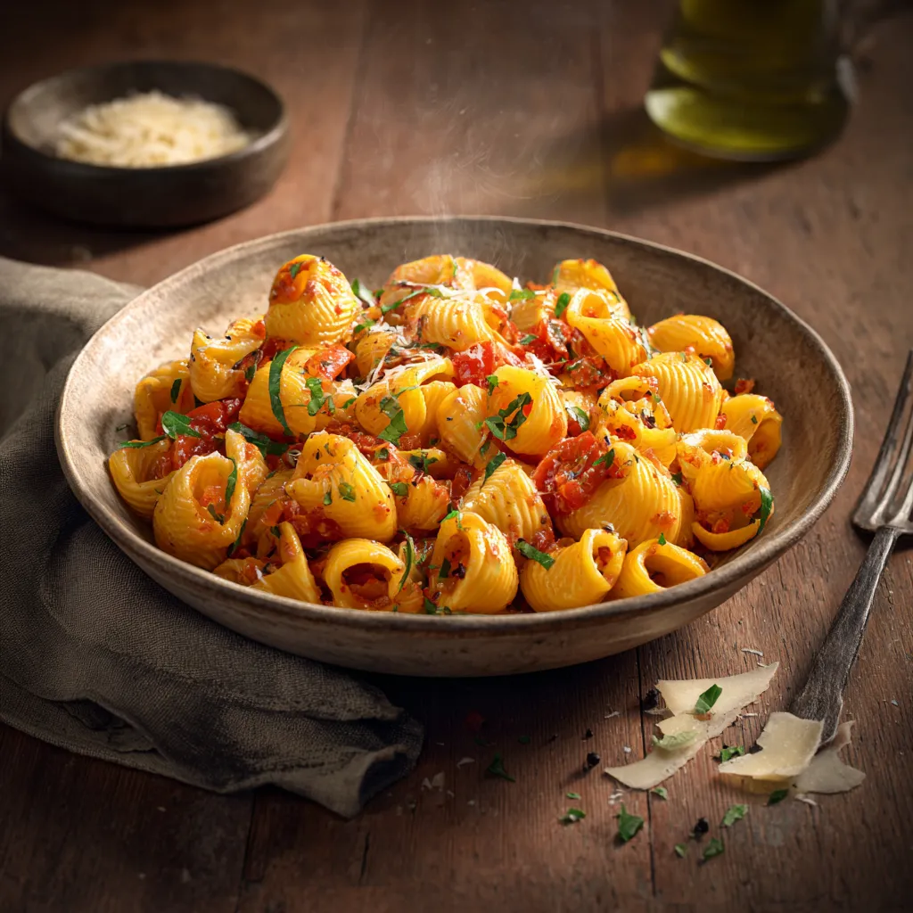 [6509] Pastas du jour macaroni sauce poivrons chorizo