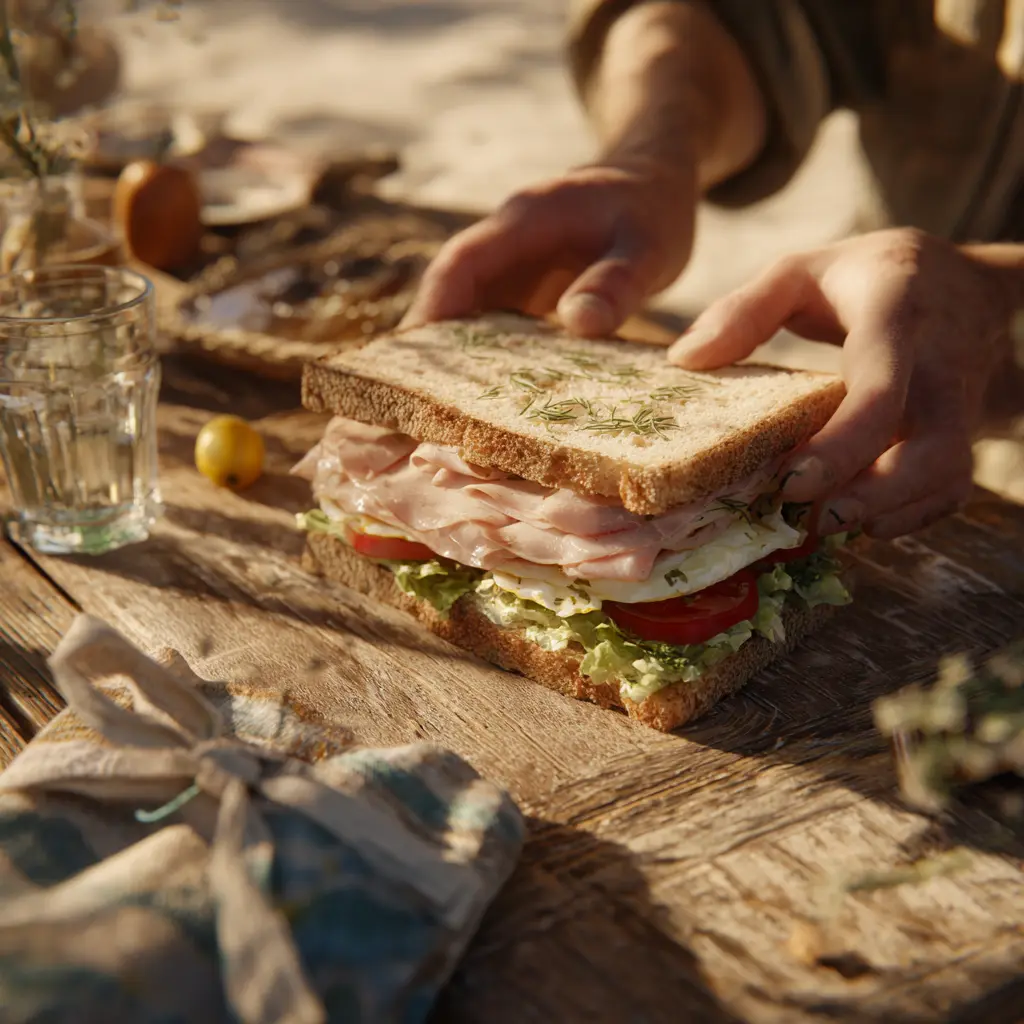 Pique -Mie "Le Club Thon" (pain de mie, thon, œuf, salade, tomates, mayonnaise)