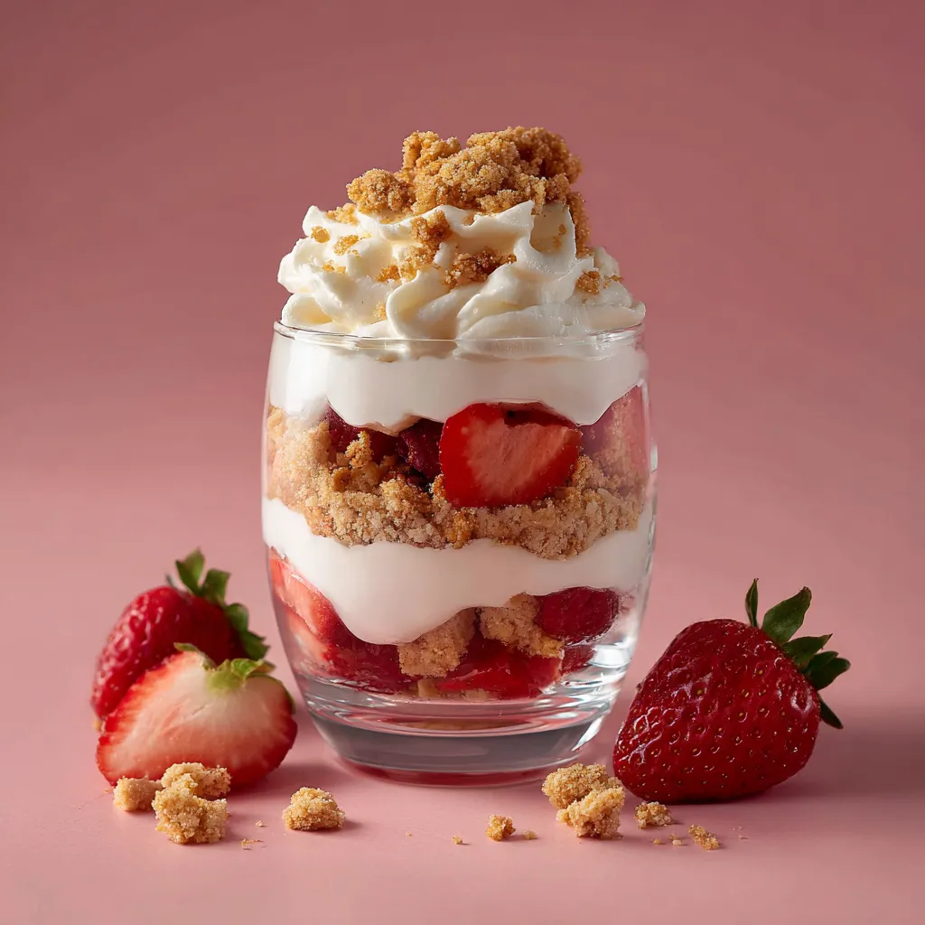 [4805] Verrine crumble sablé breton, chantilly et fraise